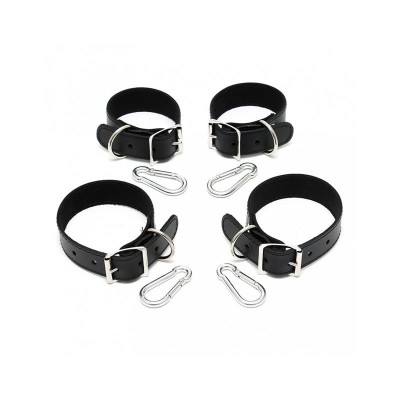 Set menottes pour mains et pieds cuir 2.5cm