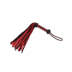 Martinet tressé cuir noir rouge