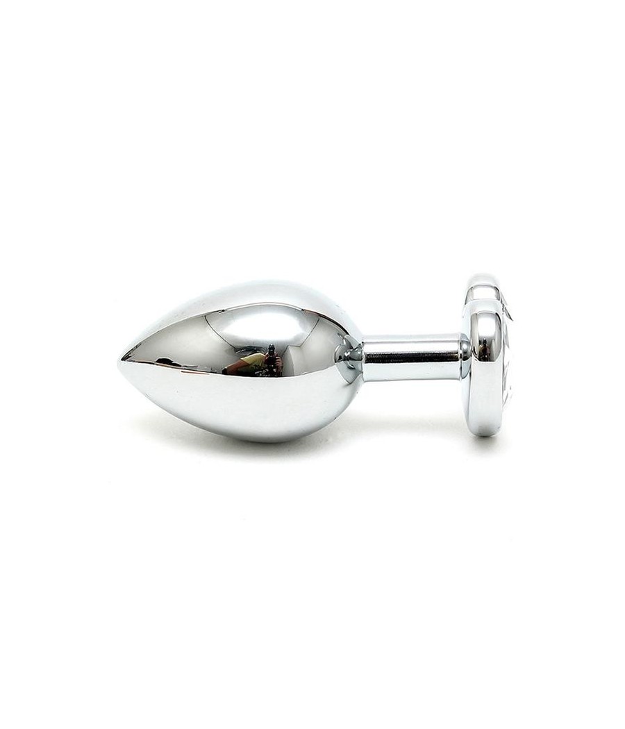 Plug Anal acier Inox Cristal coeur transparent