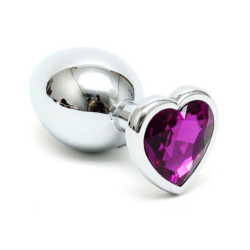 Plug Anal acier Inox Cristal coeur pourpre