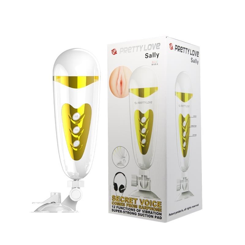 Masturbateur Sallet blanc et dorée Vagin