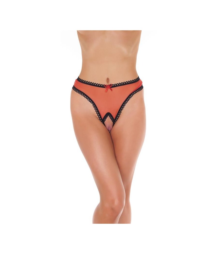 Rimba Amorable Tanga ouvert couleur rouge Taille Unique