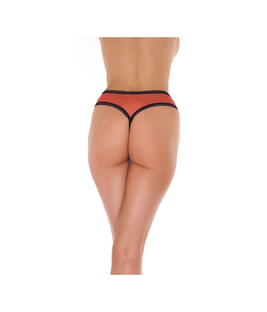 Amorable Tanga ouvert couleur rouge Taille Unique