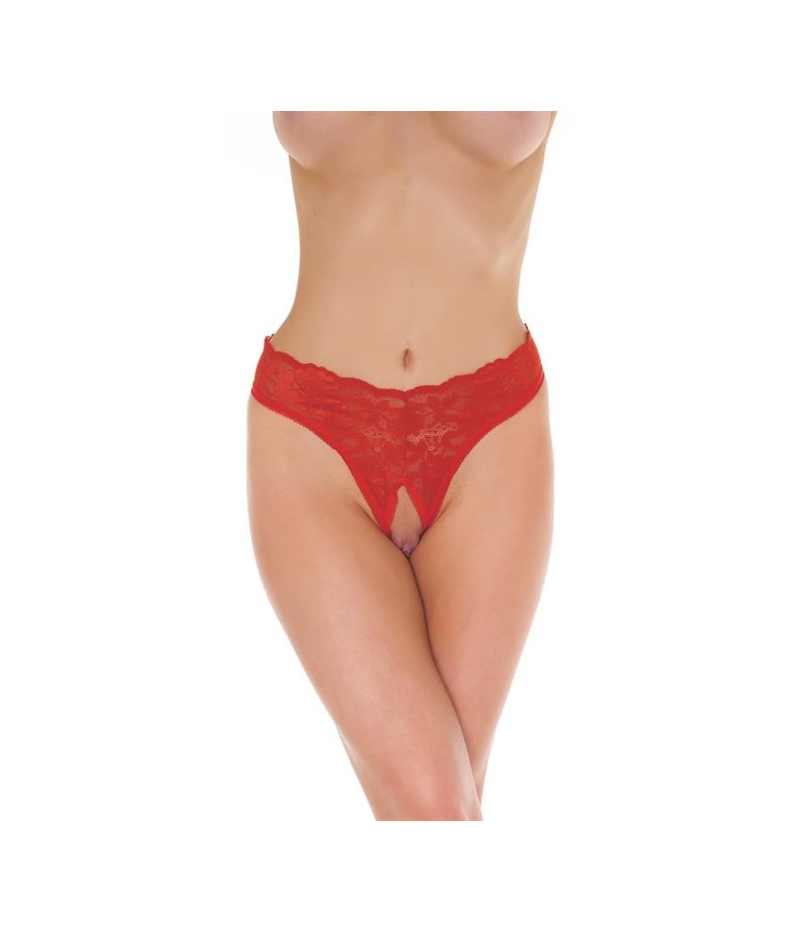 Tanga ouvert couleur rouge Taille Unique