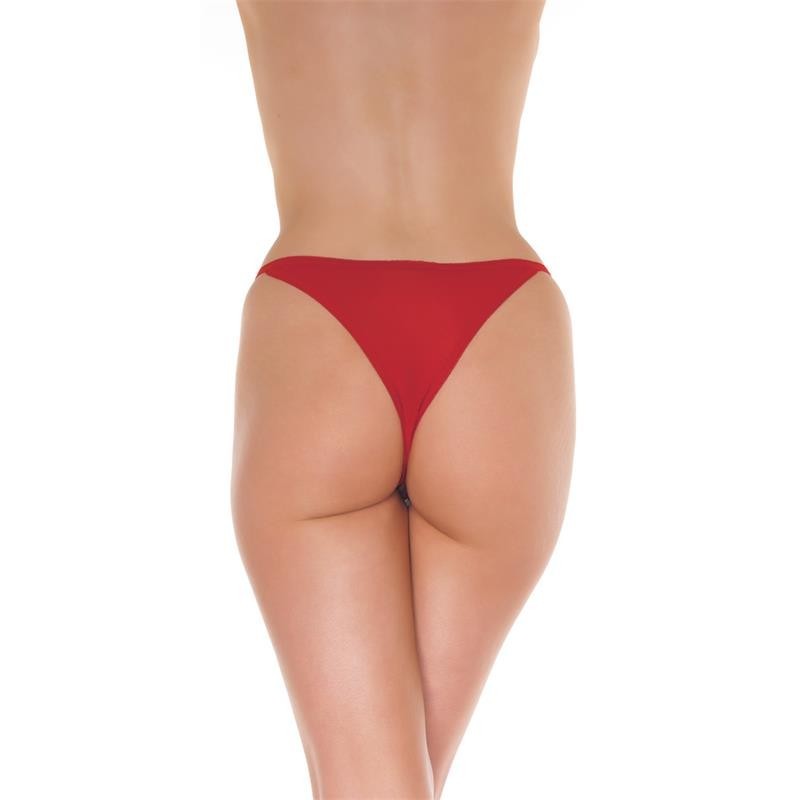 Rimba Amorable Tanga ouvert couleur rouge Taille Unique