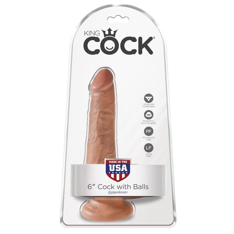 King Cock pénis avec Testicules de 6 - bronzé