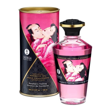 Shunga huile de massage de effet chaud gout framboise