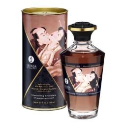 Shunga huile de massage effet chaud gout chocolat