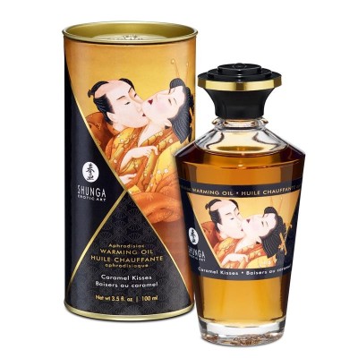 Shunga huile de massage effet chaud gout caramel