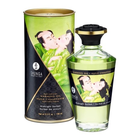Shunga huile de massage effet chaud gout sorbet de minuit