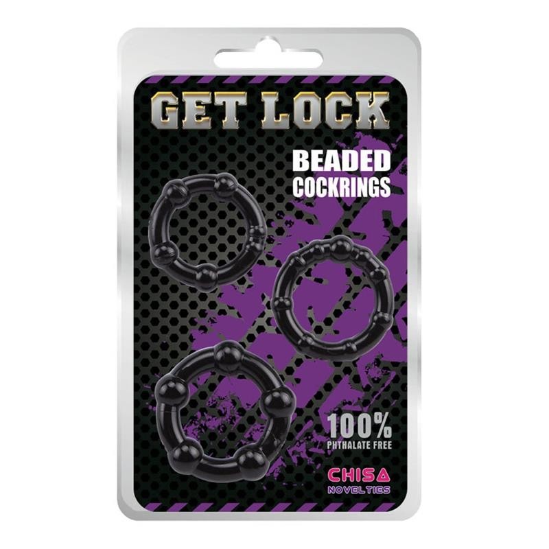 Anneaux pour pénis Beaded noir