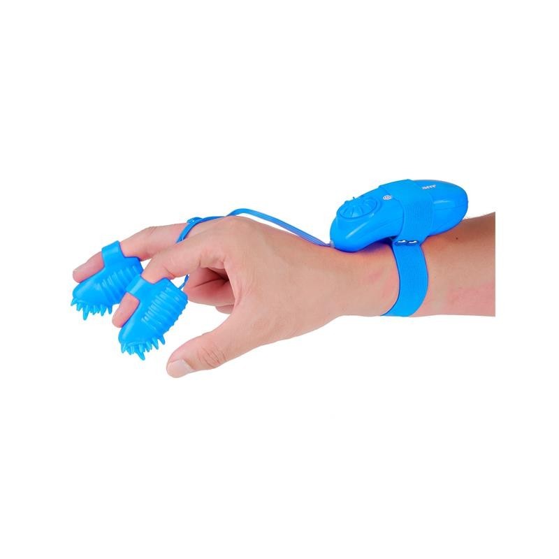 Neon Mini vibromasseur pour le doigt bleu