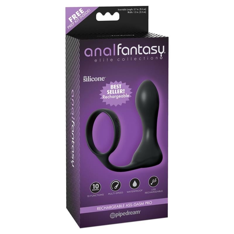 Anneau et Plug Anal Rechargeable Noir