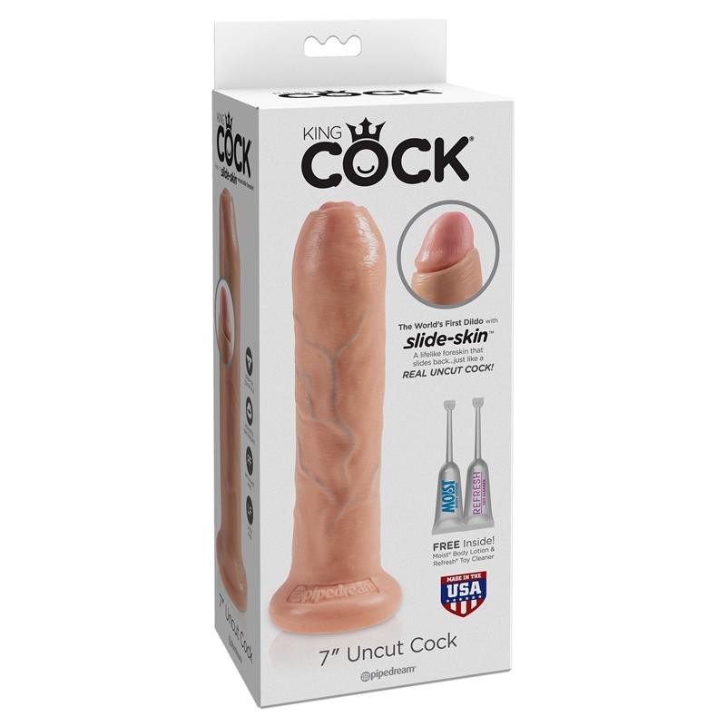 Gode réaliste King Cock avec gland rétractable couleur naturelle 7