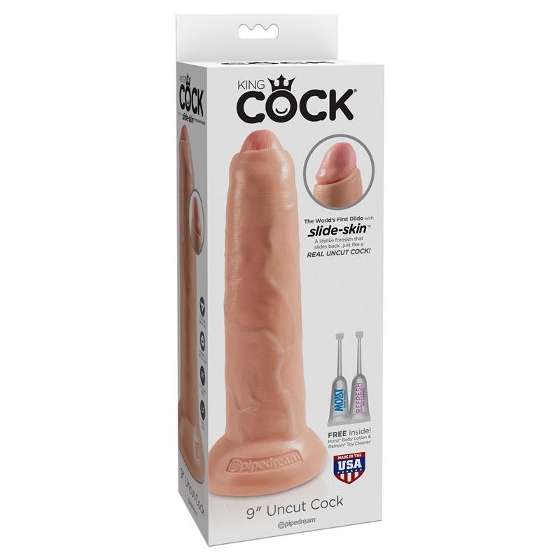 Gode King Cock réaliste avec gland rétractable couleur naturelle 9