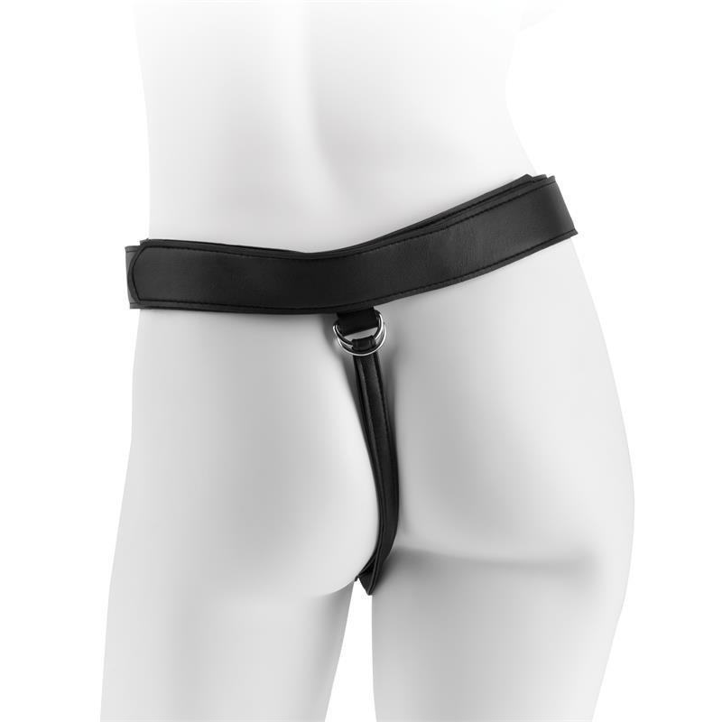 harnais avec Gode Double 7 bronzé