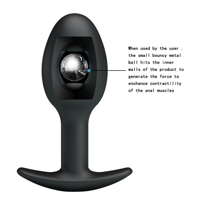 Plug Anal silicone Noir avec boule