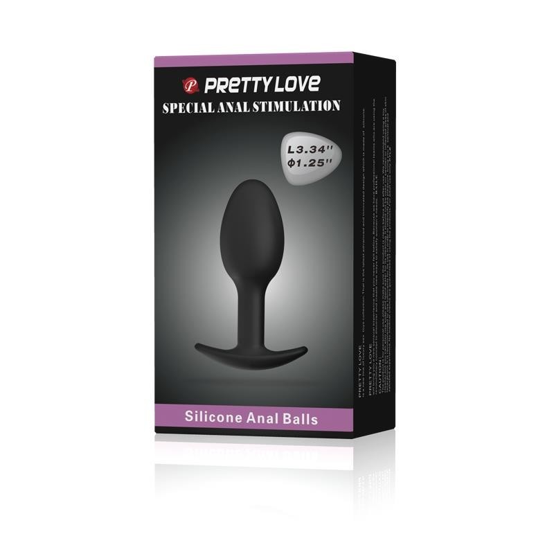Plug Anal silicone Noir avec boule