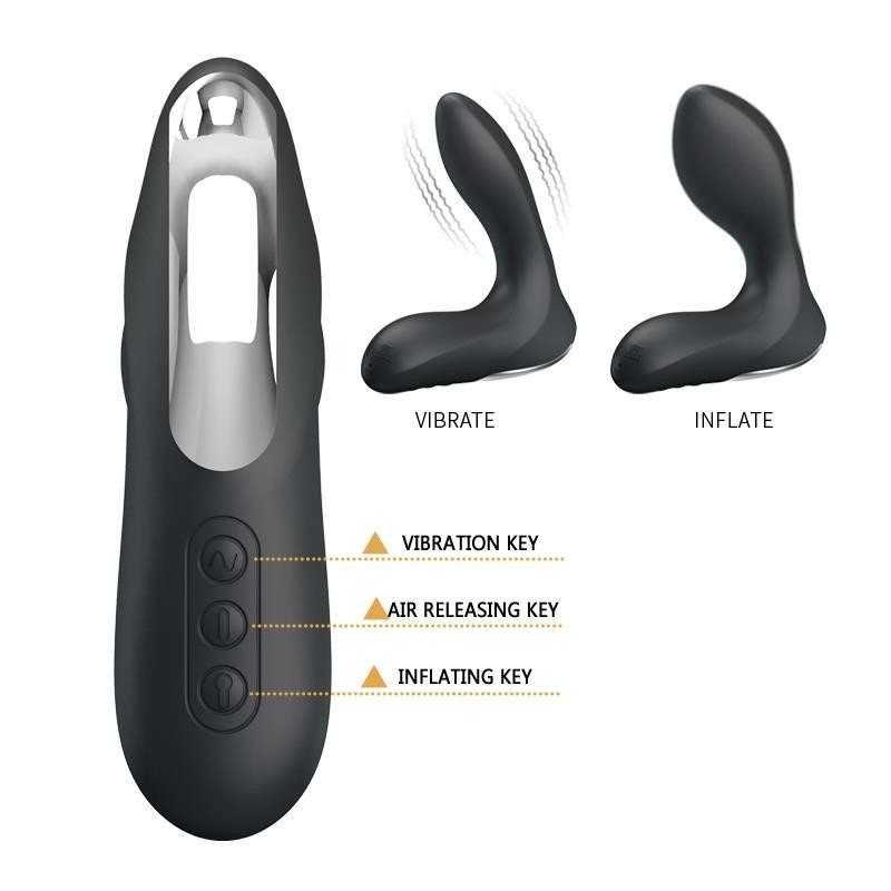 Estimlador Anal Gonflable Leonard silicone USB Noir