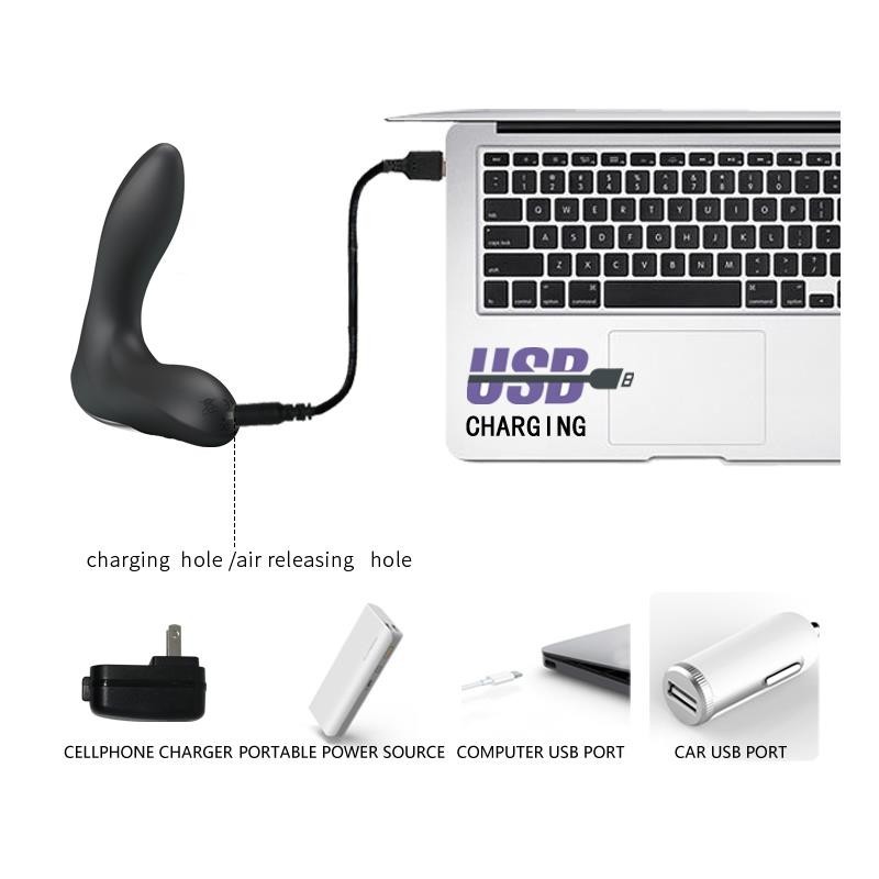 Estimlador Anal Gonflable Leonard silicone USB Noir