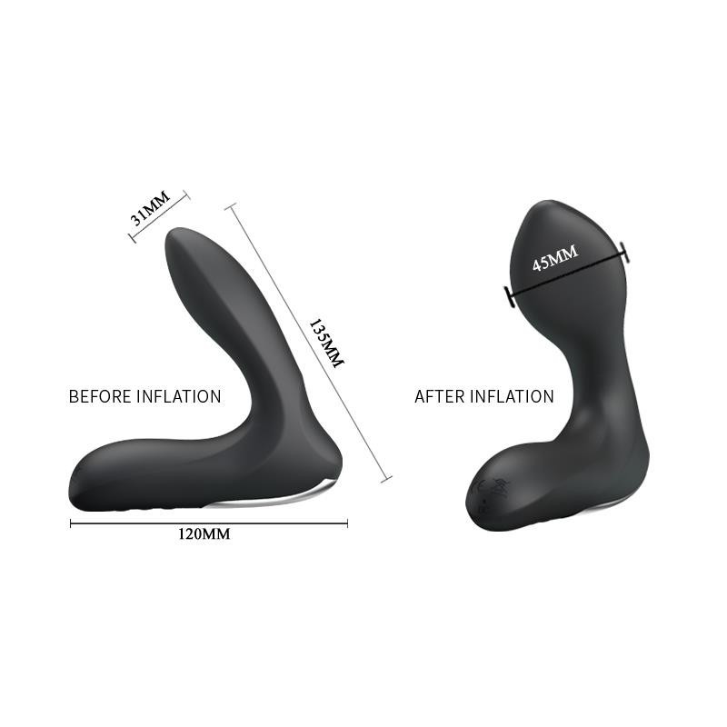 Estimlador Anal Gonflable Leonard silicone USB Noir