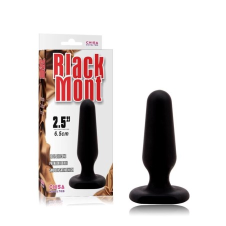 Plug anal silicone noir 7,5 x 2,5 cm