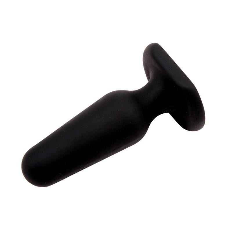 Plug anal silicone noir 7,5 x 2,5 cm