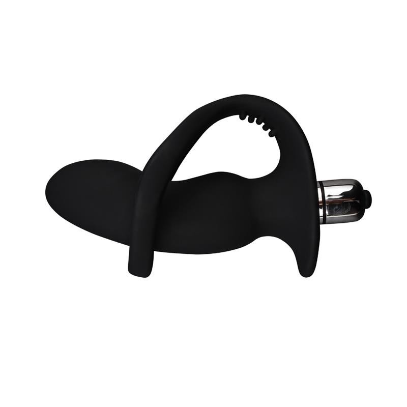 Anneau à pénis avec Plug Anal noir