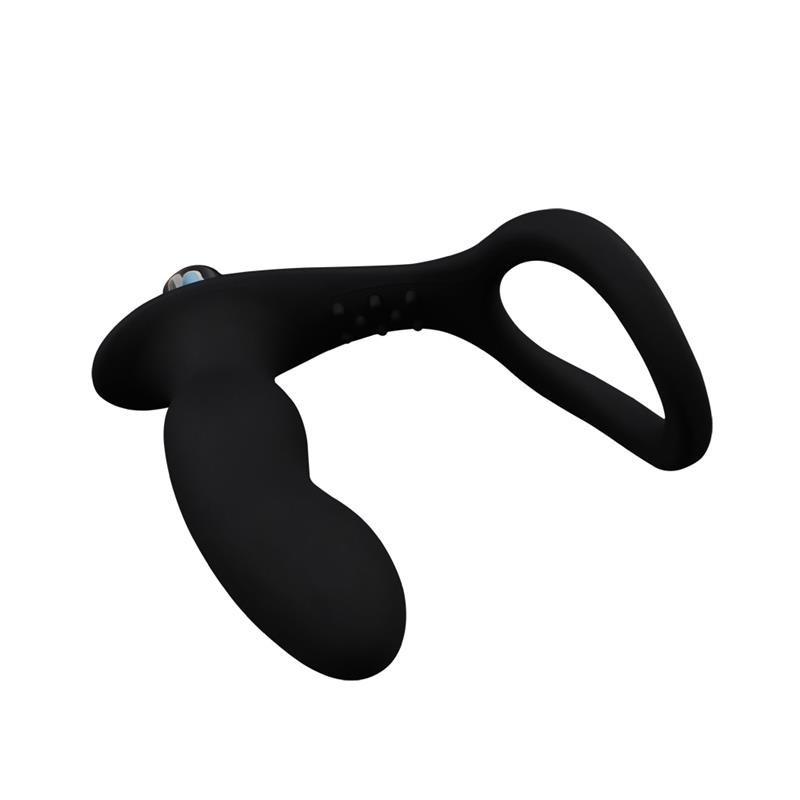 Anneau à pénis avec Plug Anal noir