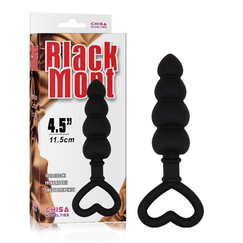 Mini chaine Anal 15,6 x 3,4 cm silicone Noir