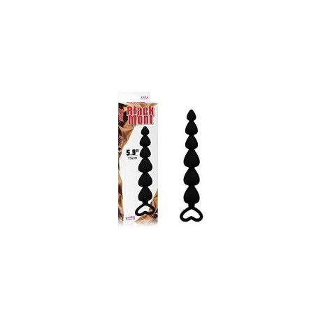 Chaîne Anal Lovers 19 cm Perles Silicone Noir