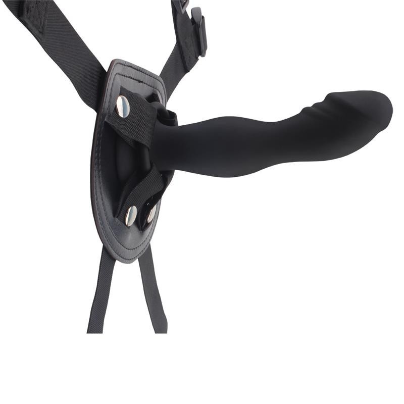 harnais avec Gode Rumpet silicone noir