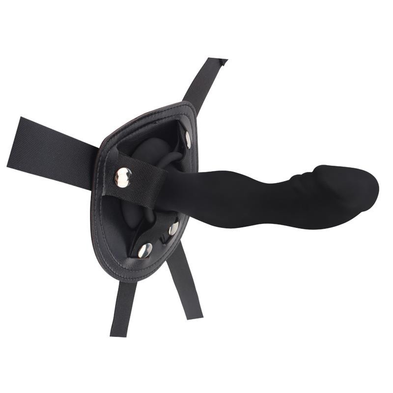 harnais avec Gode Rumpet silicone noir