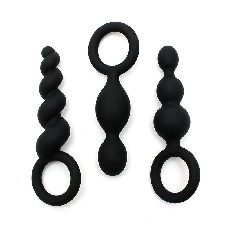 Pack de 3 Plugs silicone Noir