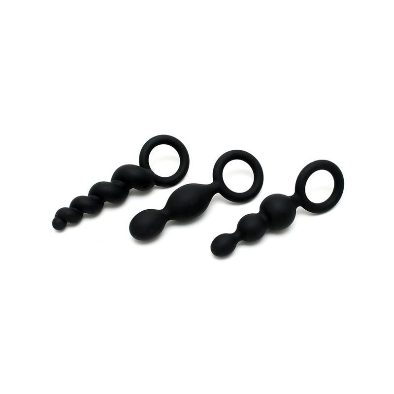 Pack de 3 Plugs silicone Noir
