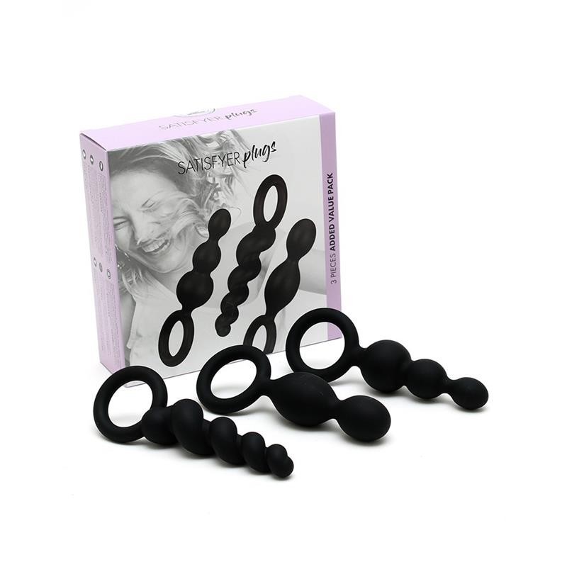 Pack de 3 Plugs silicone Noir