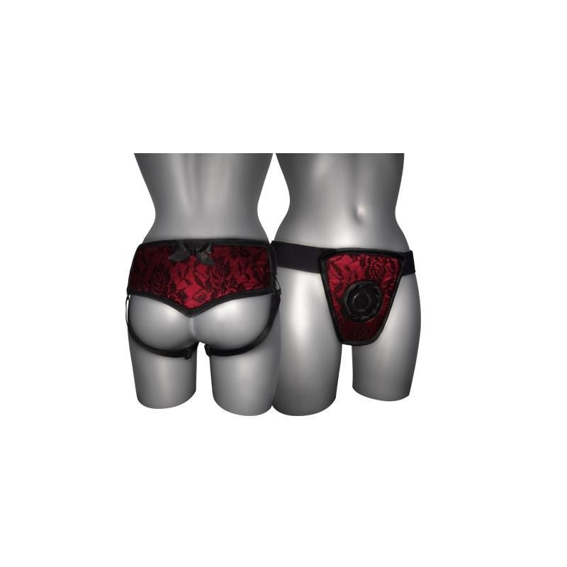 harnais de Luxe avec dos rouge S - XL