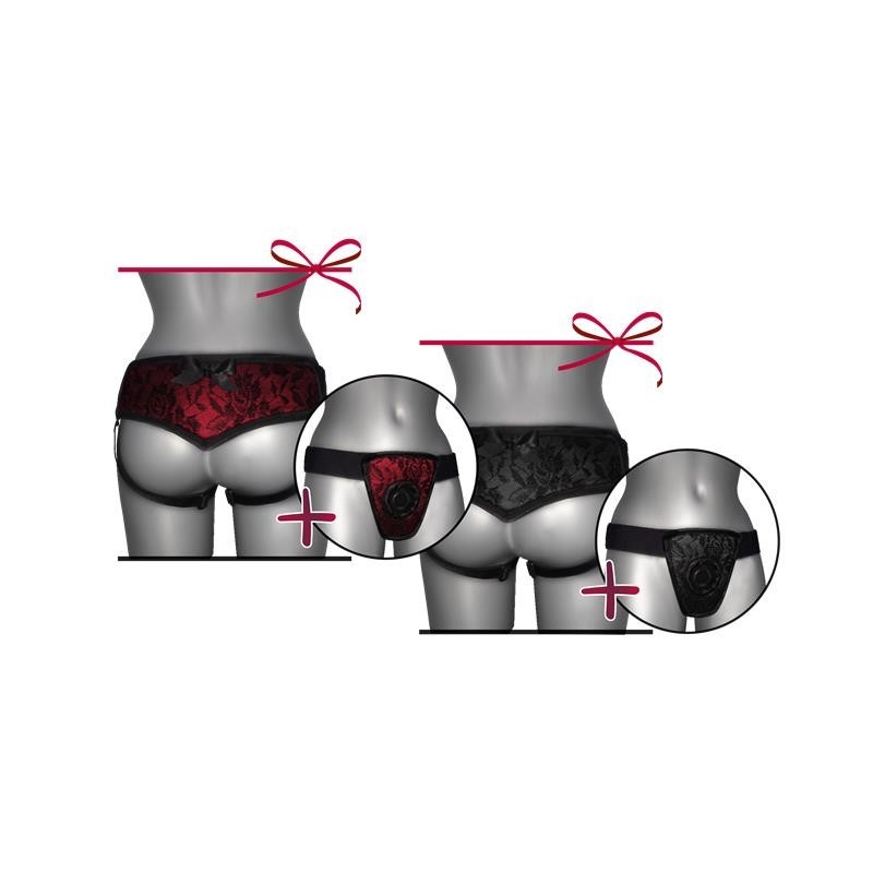 harnais de Luxe avec dos rouge S - XL