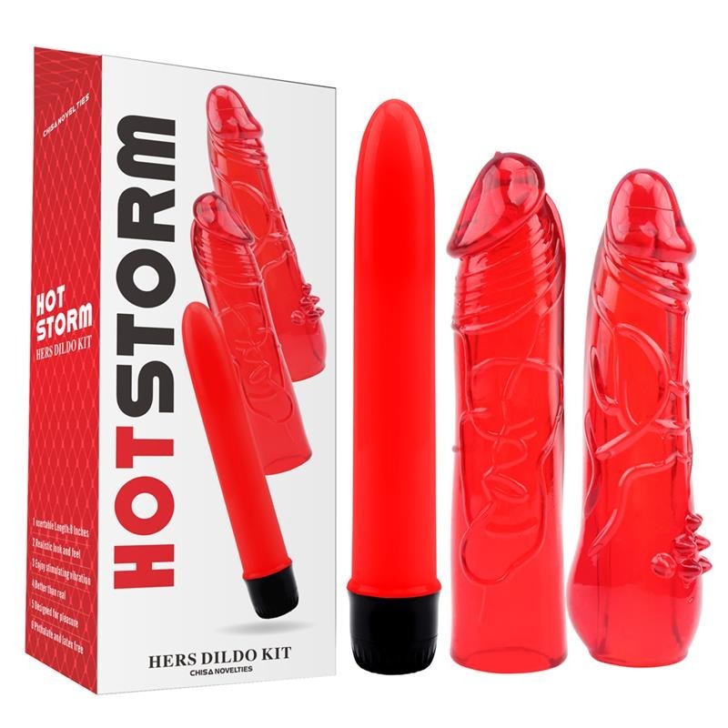 Kit Gode et Vibromasseur Hers Gode Kit rouge