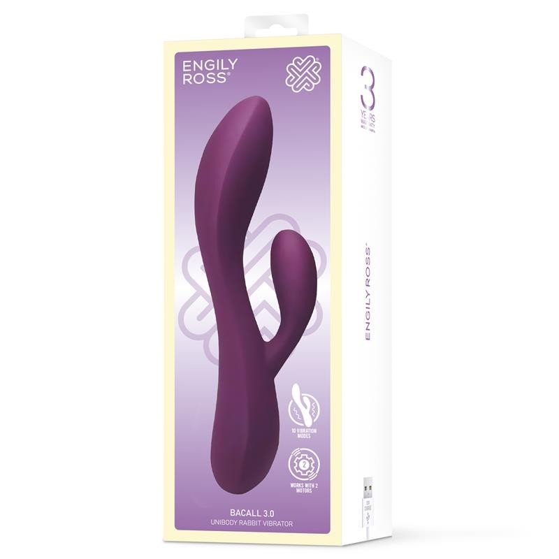 Bacall 3.0 vibromasseur Silicone Liquide Inyectada Double Moteur USB mauve