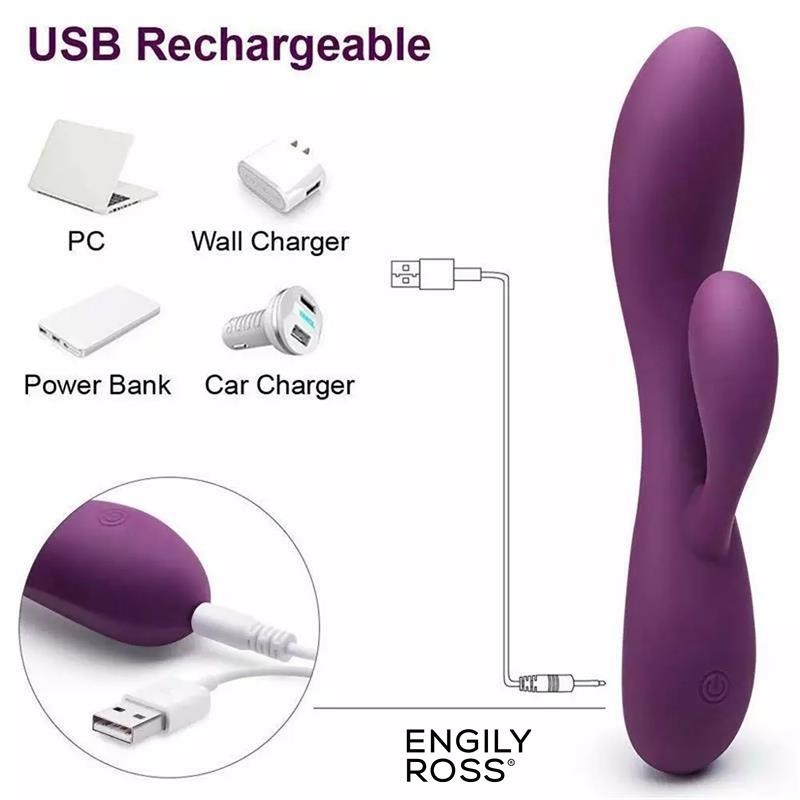 Bacall 3.0 vibromasseur Silicone Liquide Inyectada Double Moteur USB mauve