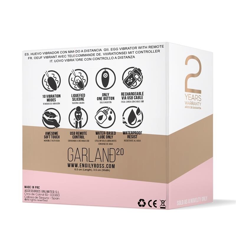 Guirlande 2.0 oeuf vibrant télécommande USB silicone liquide Inyectada