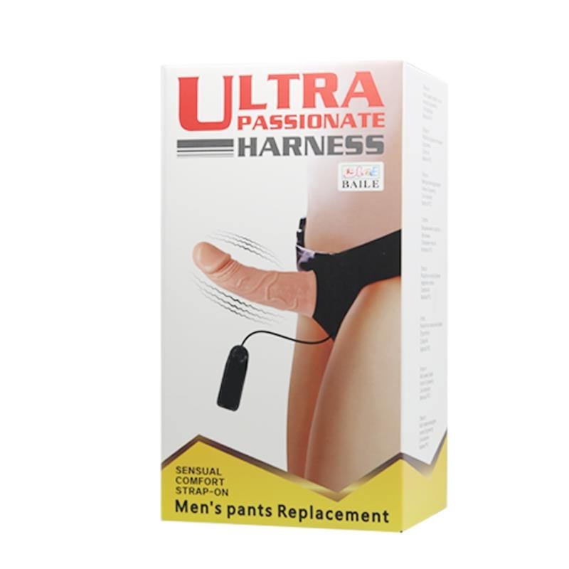 Baile harnais avec Gode Vibromasseur Naturel 15 cm