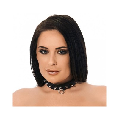 Collier en cuir avec pinces