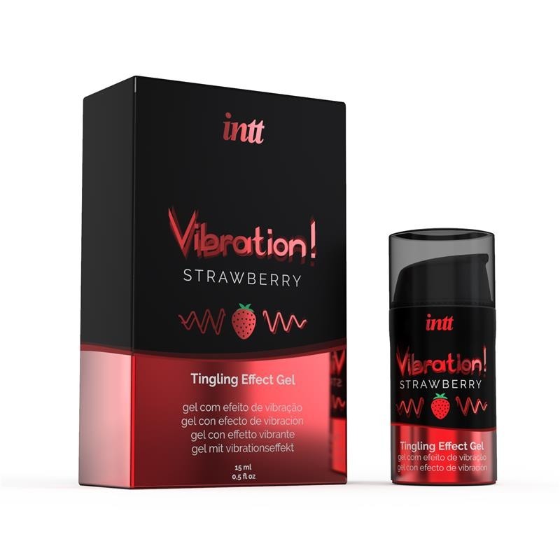 Vibromasseur Liquido effet chaud gout fraise 15 ml