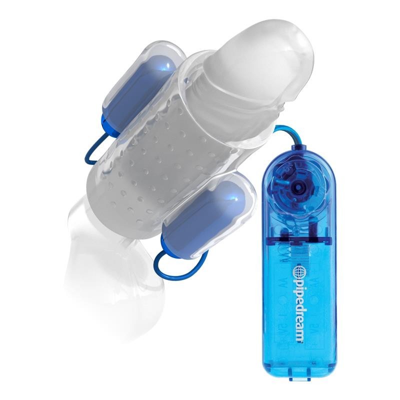 Etui pour pénis Double Vibration transparent