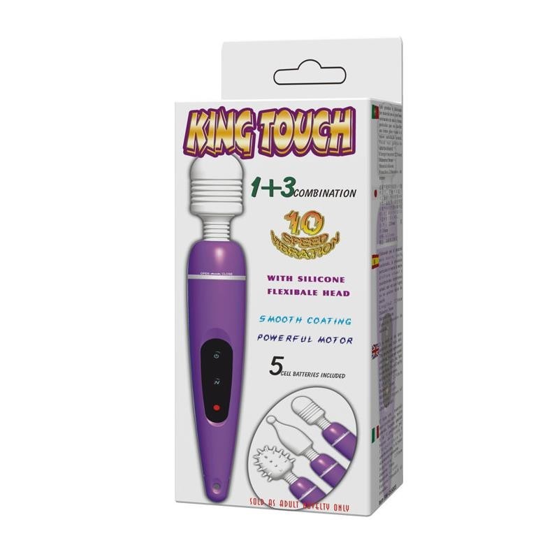 Pack Vibromasseur et teteles King Touch mauve