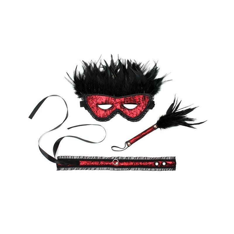 Set 3 Pièces Dominiensemble Lujo couleur rouge