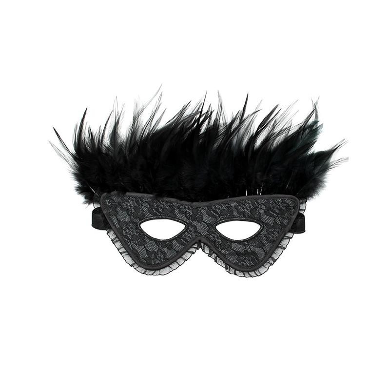 masque de Lujo avec plumes noir