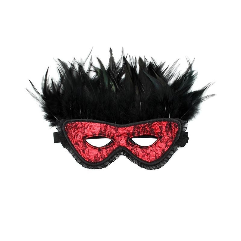 masque de Lujo avec plumes rouge